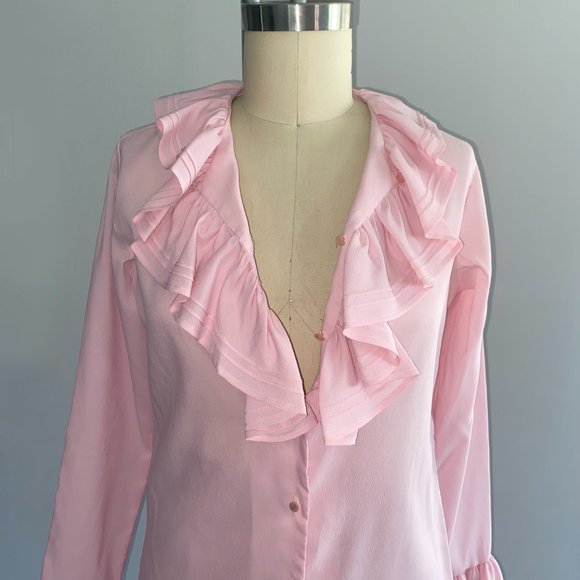 📦SOLD📦 VTG Ruffle Blouse - Picture 4 of 10